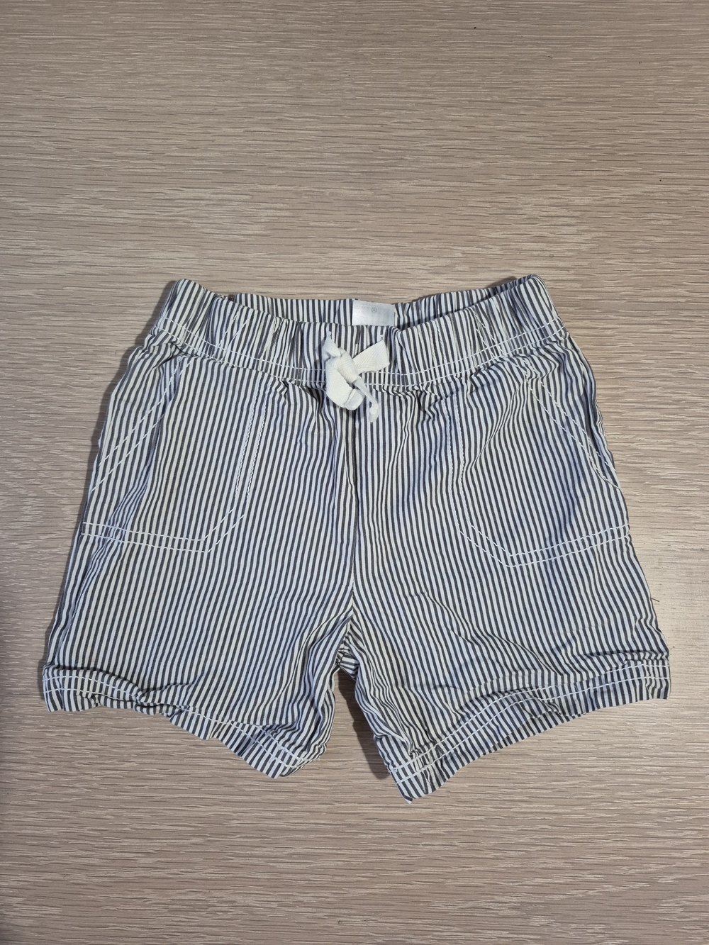 Toddler 18 Months Striped Navy and White Drawstring Shorts